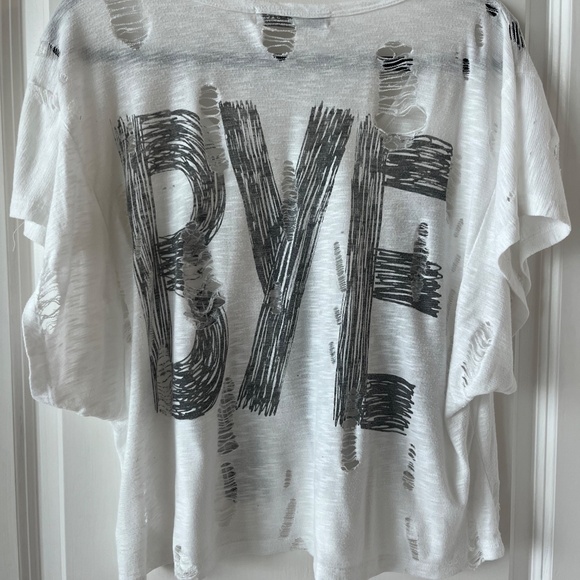 The Clas-sic Distressed "Hi / Bye" Graphic Oversized Tee - Made in USA - Picture 8 of 9